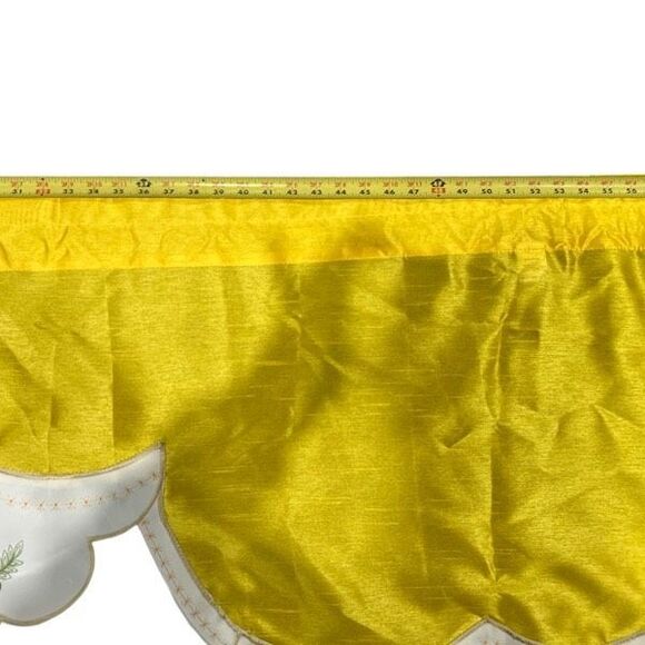 Yellow Rose Melody 3 pc Kitchen Cafe Curtain Set Swag Tier Set Embroidery GOHD - Picture 10 of 13